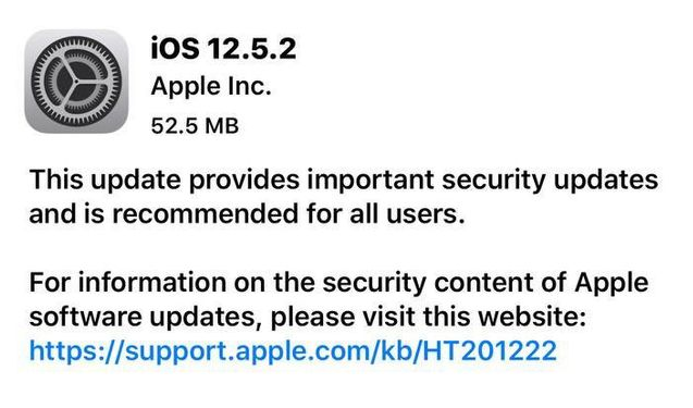 塔城苹果手机维修分享iOS12.5.2发布，建议所有老苹果用户安装 